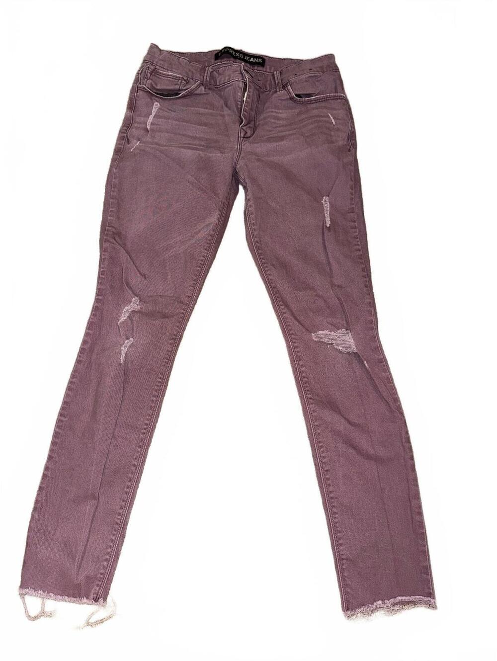 Women's Express Mid Rise Distressed Jegging Jean Size 4
